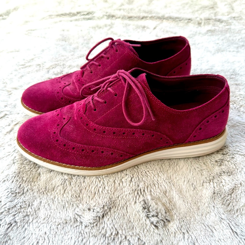 Stylish burgundy Suede Oxfords - Cole Haan
